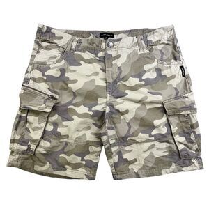 Silver Jeans Camo Cargo Shorts Mens Size 36 Tan Green Camouflage Hiking